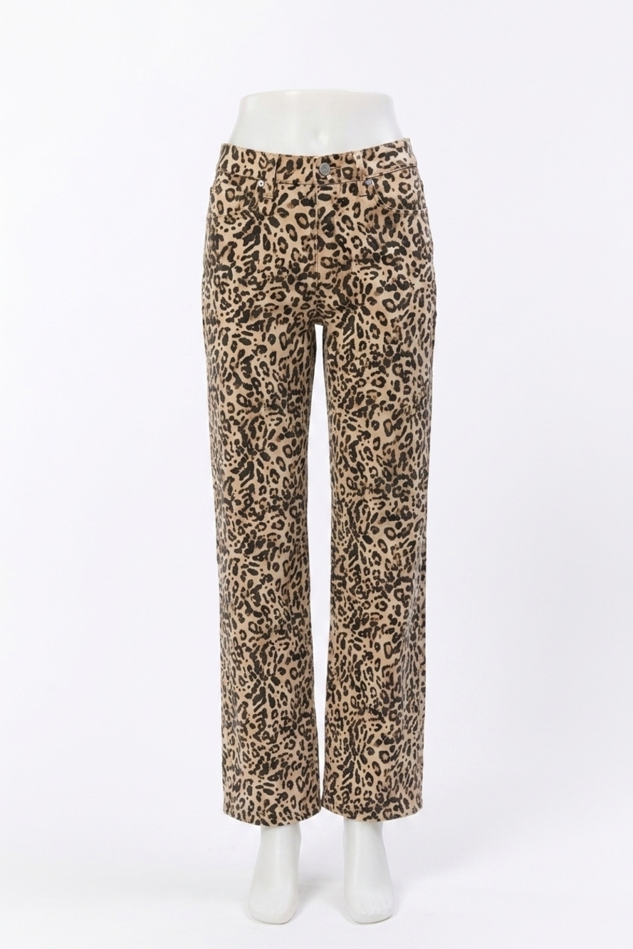 NEW DEAR JOHN DENIM taylor mid high rise jeans in leopard safari